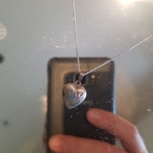 Embedded Flower Heart Locket